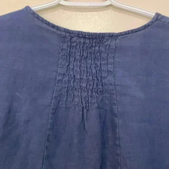 Terzo Millennio 100% linen long sleeved, tunic style top w  decorative buttons - Picture 5 of 9